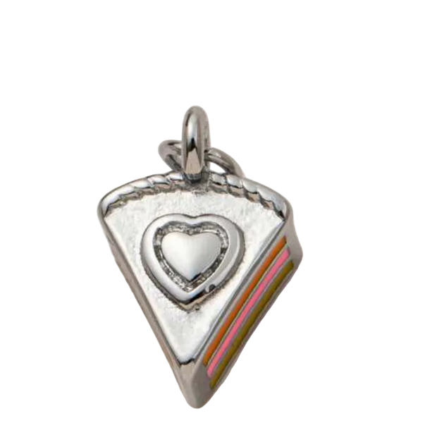 Slice of Cake Charm (Silver)