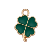 Lucky Green Four Leaf Clover Charm