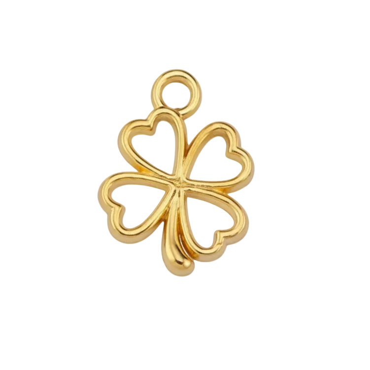 Lucky Four Leaf Clover Charm (Gold)