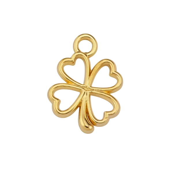 Lucky Four Leaf Clover Charm (Gold)