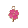 Lucky Hot Pink Four Leaf Clover Charm