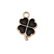 Lucky Black Four Lead Clover Charm