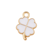 Lucky White Four Leaf Clover Charm