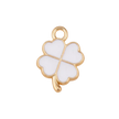 Lucky White Four Leaf Clover Charm