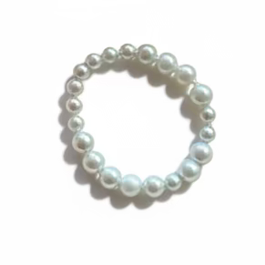 Handmade Beaded Bracelet (Aquamarine Pearls)