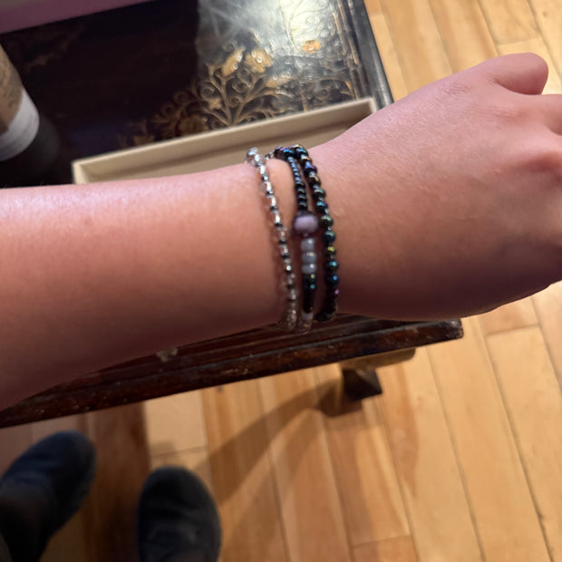 Handmade Iridescent Beaded Bracelet