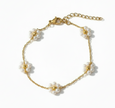 Sola White Flower Bracelet (Gold)