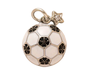 White and Black Soccer Ball Charm
