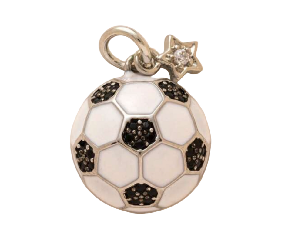 White and Black Soccer Ball Charm