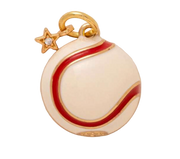White and Red Baseball Charm