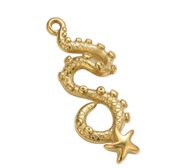 Nautical Octopus Tentacle Charm (Gold)
