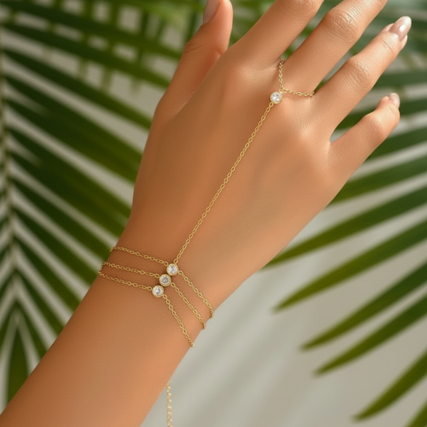 Vesper Triple Diamond Hand Chain