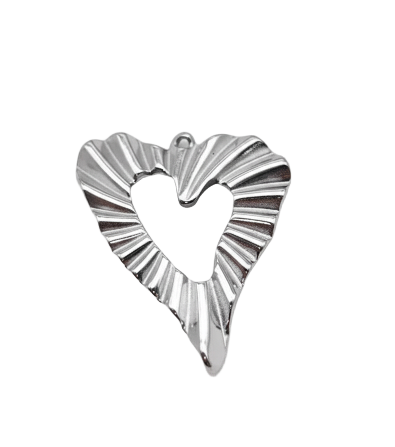 Heart Abstract Charm (Silver)