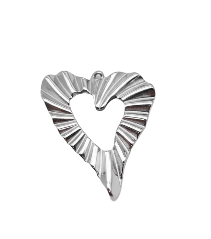 Heart Abstract Charm (Silver)
