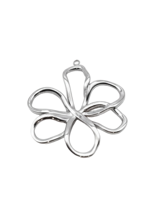 Flower Abstract Charm (Silver)