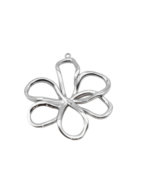 Flower Abstract Charm (Silver)