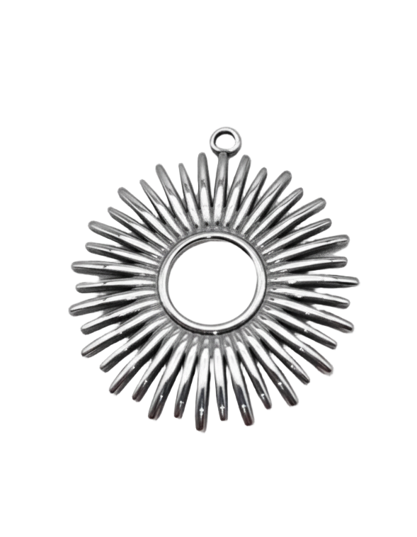 Circle Rays Charm (Silver)