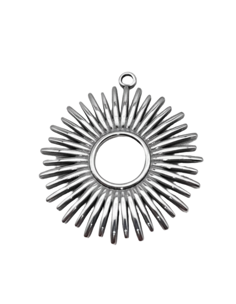 Circle Rays Charm (Silver)