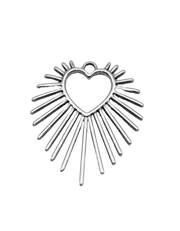 Heart Rays Charm (Silver)