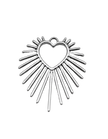 Heart Rays Charm (Silver)