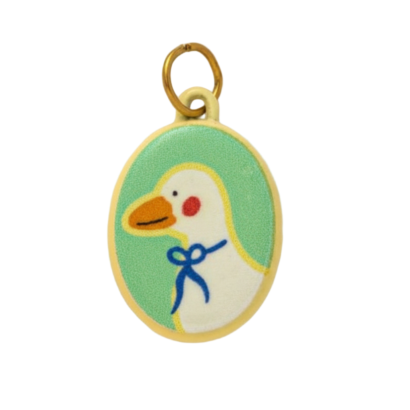 Green Distinguish Duckie Oval Charm