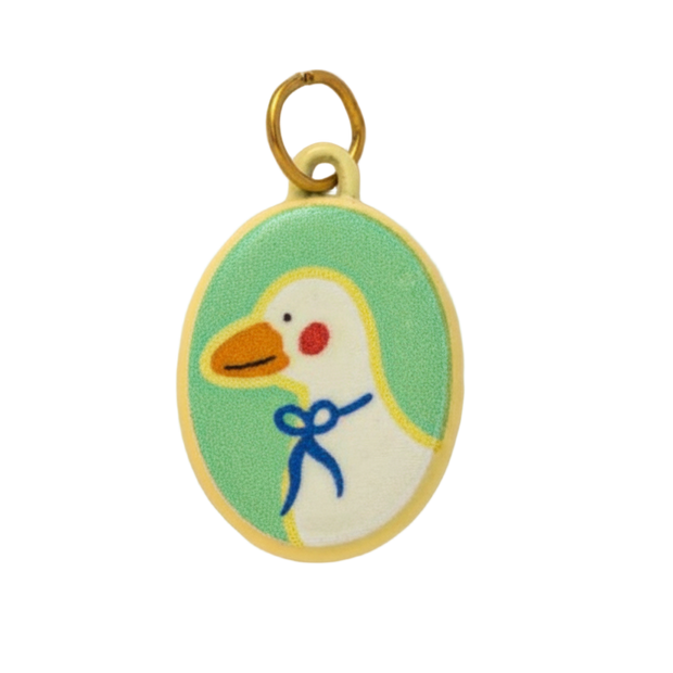 Green Distinguish Duckie Oval Charm