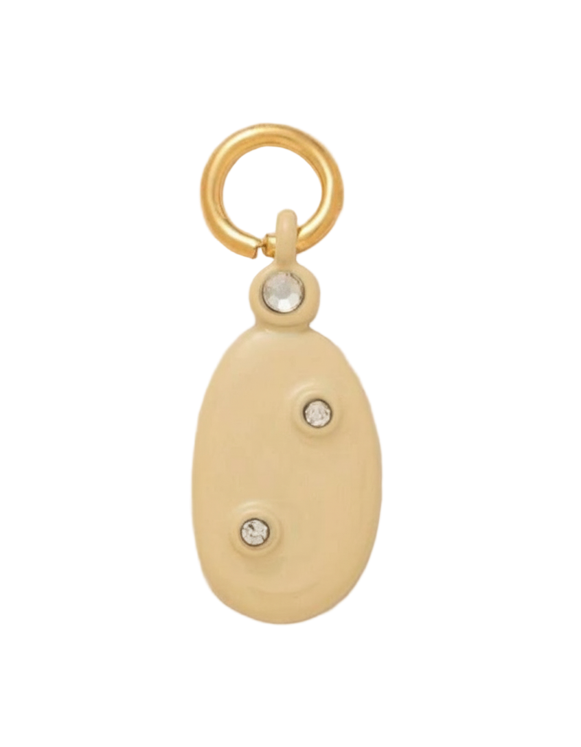 Yellow Oval With Diamonds Charm