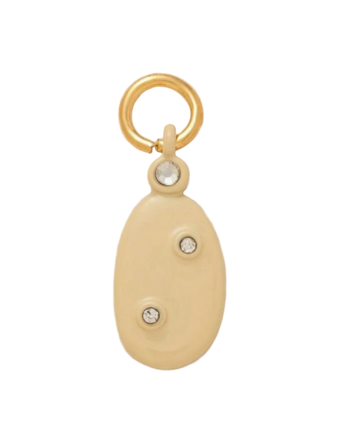 Yellow Oval With Diamonds Charm