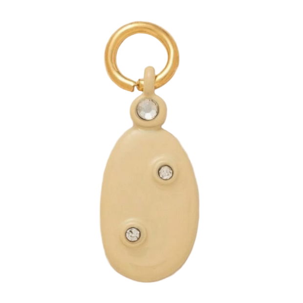 Yellow Oval With Diamonds Charm