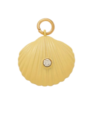 Yellow Seashell With Diamond Charm