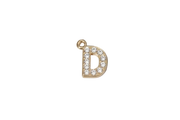 D Letter Charm (Diamonds + Gold)