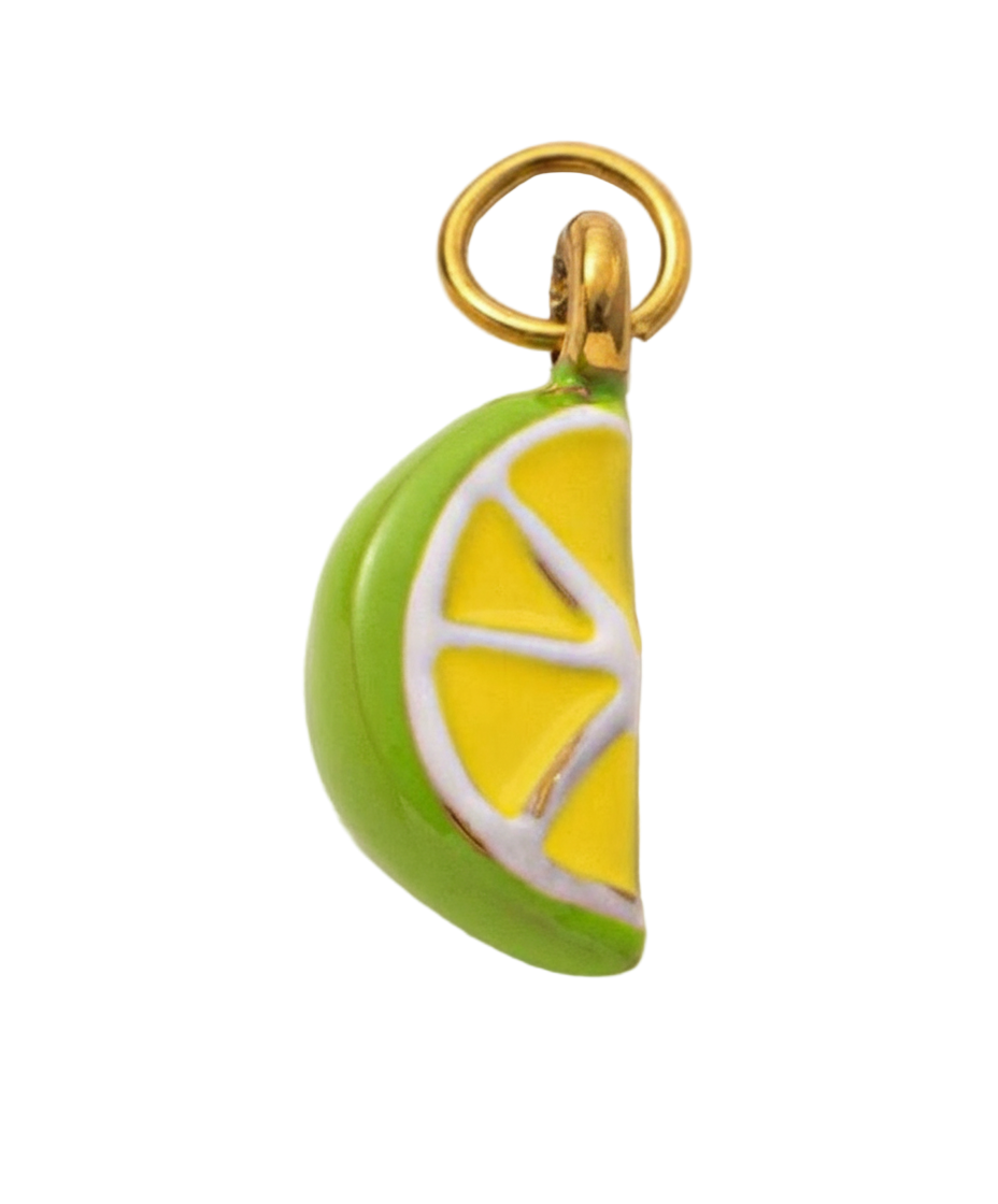 Green Lime Wedge Charm