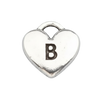 B Letter Heart Charm (Silver)