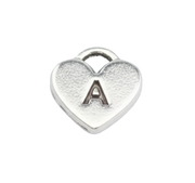 A Letter Heart Charm (Silver)