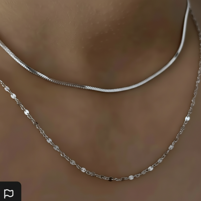 Leni Layered Necklace (Silver)