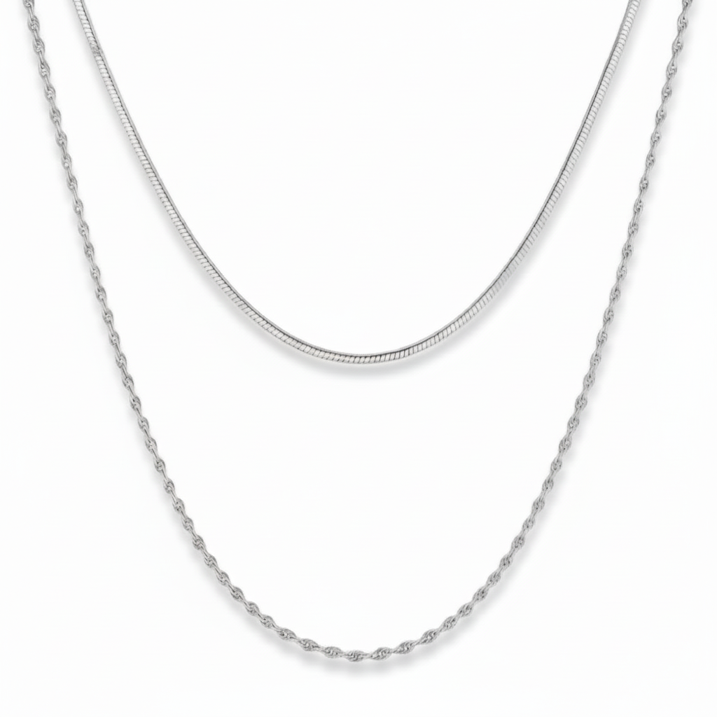 Leni Layered Necklace (Silver)