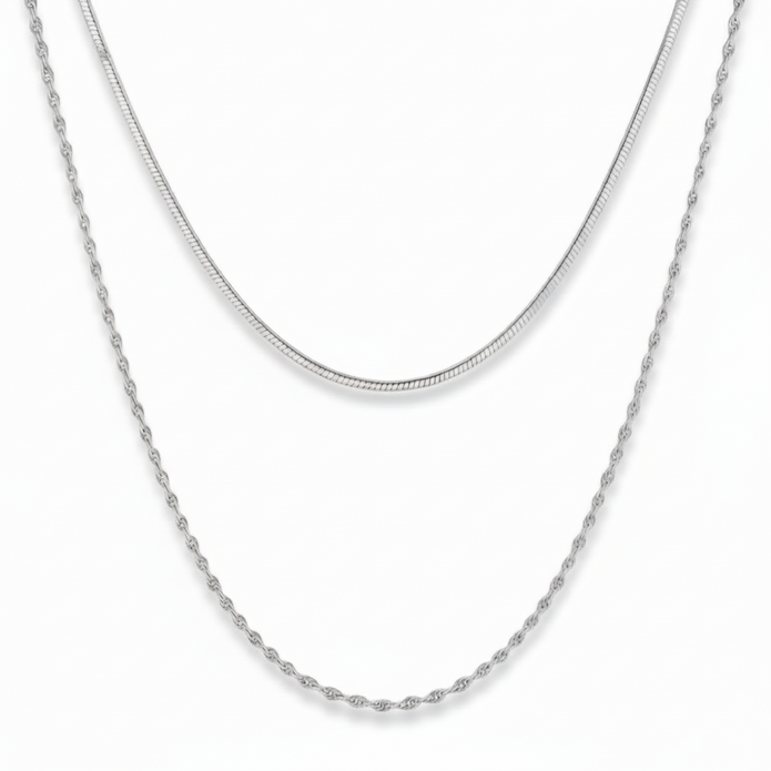 Leni Layered Necklace (Silver)