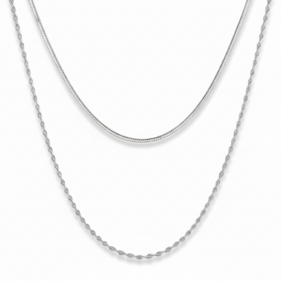 Leni Layered Necklace (Silver)