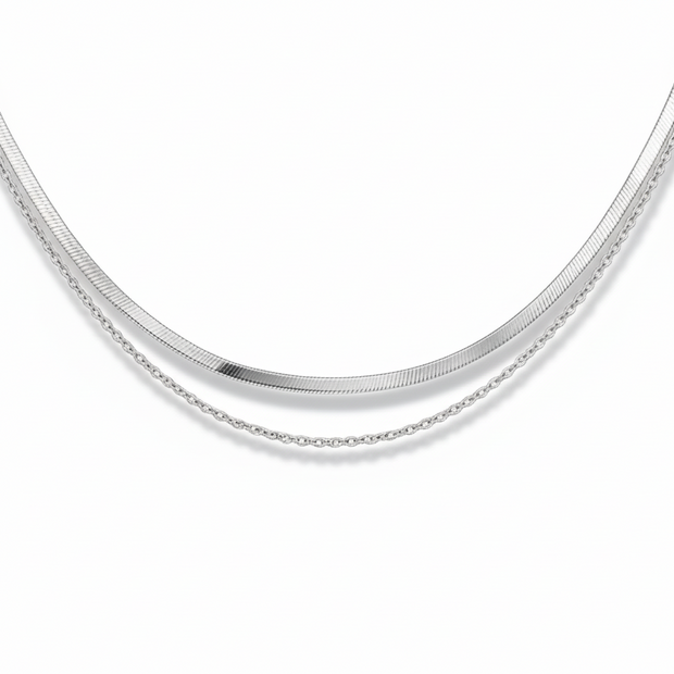 Aura Layered Necklace (Silver)