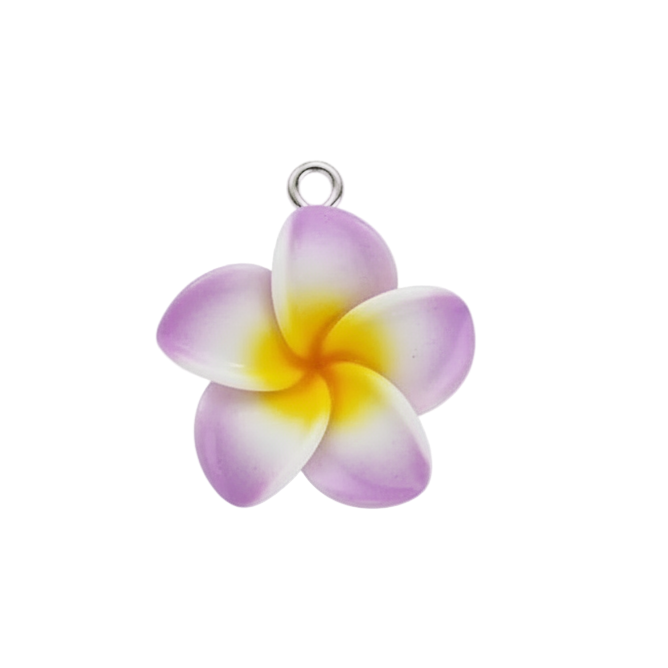 Purple Hibiscus Flower Charm
