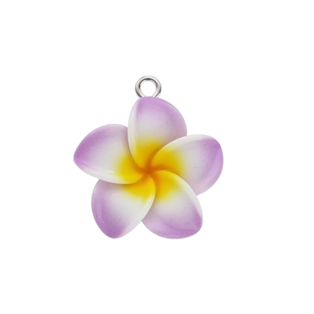 Purple Hibiscus Flower Charm