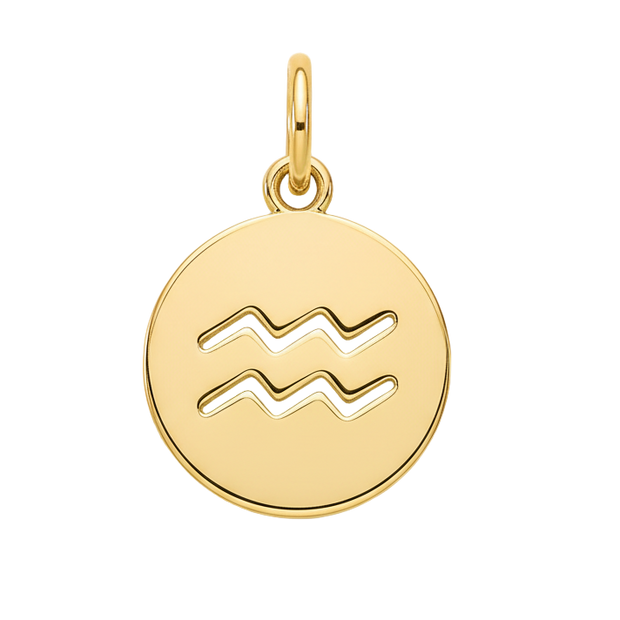 Aquarius Zodiac Charm (Gold)