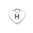 H Letter Heart Charm (Silver)