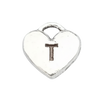 T Letter Heart Charm (Silver)