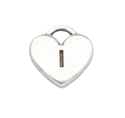 I Letter Heart Charm (Silver)