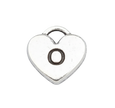 O Letter Heart Charm (Silver)