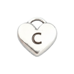 C Letter Heart Charm (Silver)