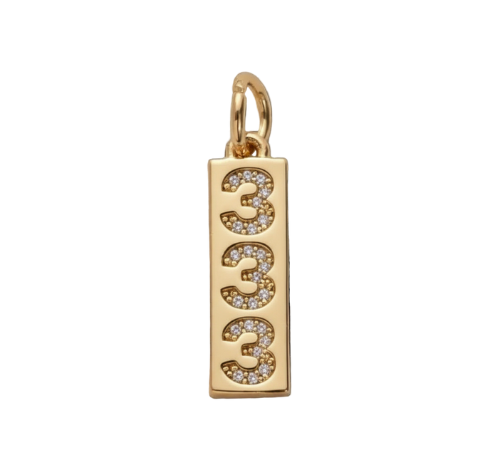 Angel Number 333 Charm (Gold)