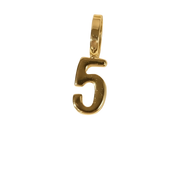 Number 5 Charm (Gold)