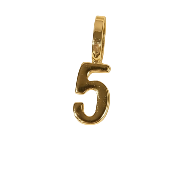 Number 5 Charm (Gold)